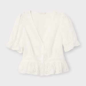 H&M Blouse with Eyelet Embroidery